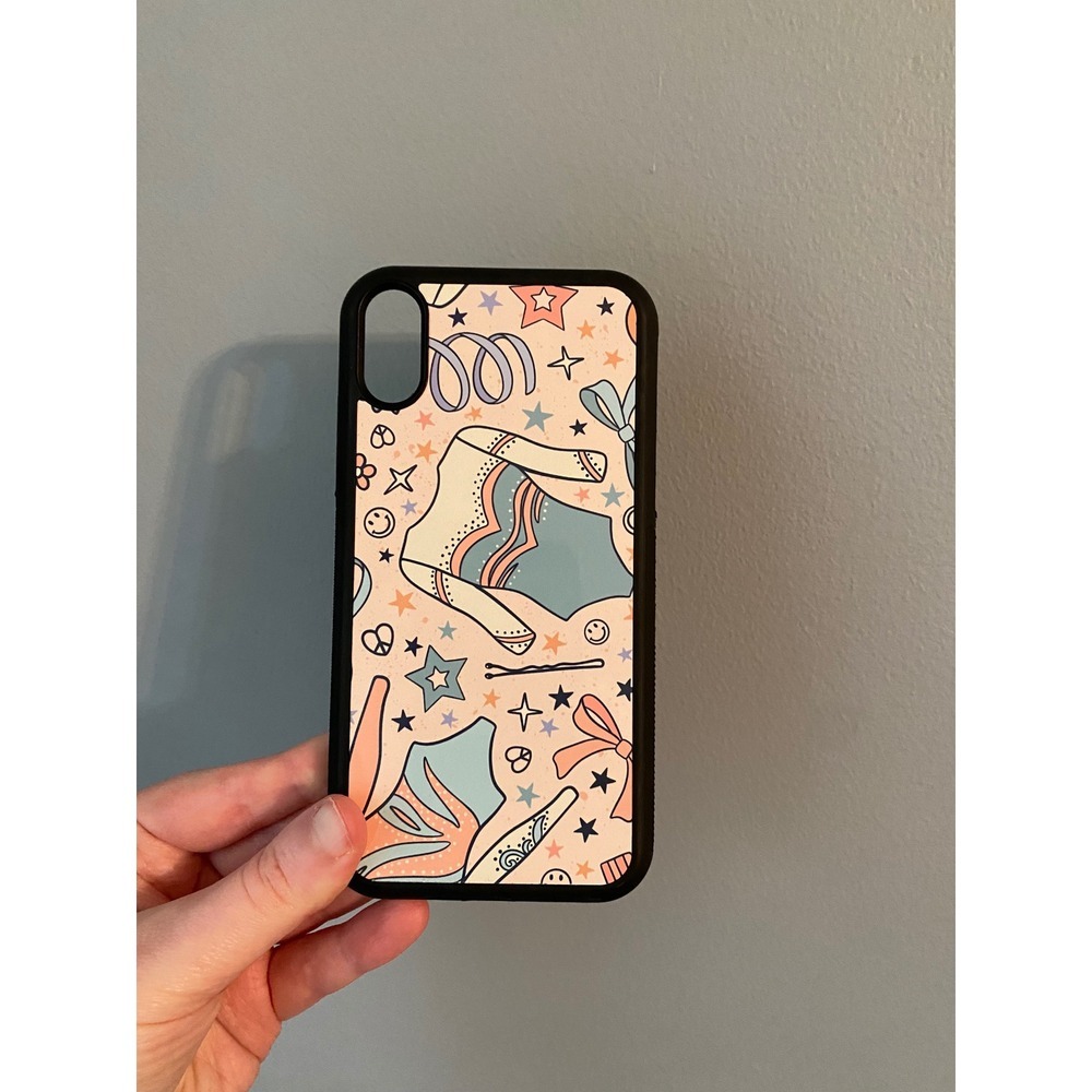 iPhone XR‎ Case Unisex Peach Gymnastics Leotard Star Print Bumper Cover